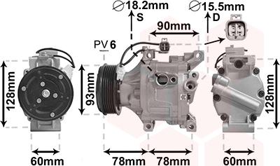 Van Wezel 5300K443 - Compressor, air conditioning autospares.lv