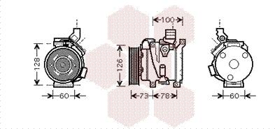 Van Wezel 5300K451 - Compressor, air conditioning autospares.lv