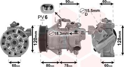 Van Wezel 5300K656 - Compressor, air conditioning autospares.lv