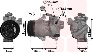 Van Wezel 5300K618 - Compressor, air conditioning autospares.lv