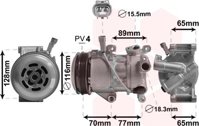 Van Wezel 5300K687 - Compressor, air conditioning autospares.lv