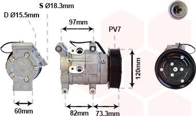 Van Wezel 5300K625 - Compressor, air conditioning autospares.lv