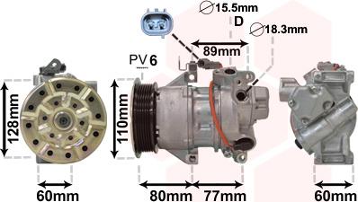 Van Wezel 5300K626 - Compressor, air conditioning autospares.lv