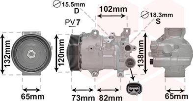 Van Wezel 5300K742 - Compressor, air conditioning autospares.lv