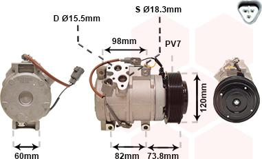 Van Wezel 5300K726 - Compressor, air conditioning autospares.lv