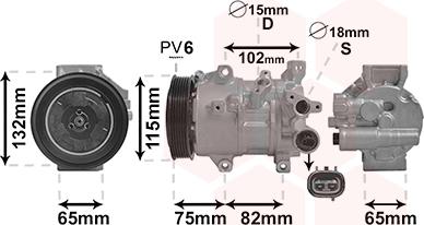 Van Wezel 5301K701 - Compressor, air conditioning autospares.lv