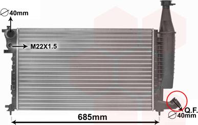 Van Wezel 09002168 - Radiator, engine cooling autospares.lv