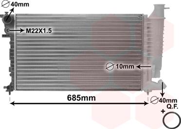 Van Wezel 09002108 - Radiator, engine cooling autospares.lv