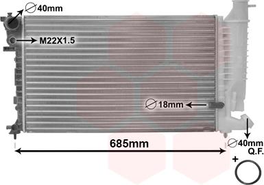 Van Wezel 09002110 - Radiator, engine cooling autospares.lv