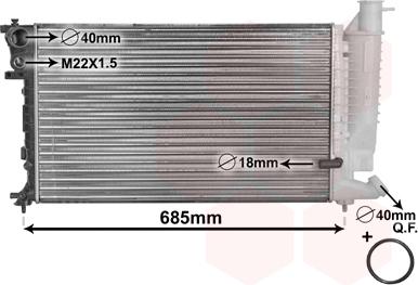 Van Wezel 09002121 - Radiator, engine cooling autospares.lv