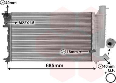 Van Wezel 09002170 - Radiator, engine cooling autospares.lv