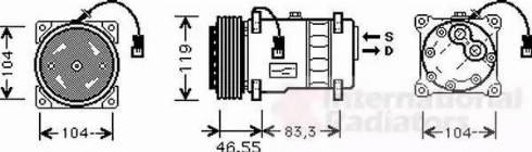 Van Wezel 0900K019 - Compressor, air conditioning autospares.lv