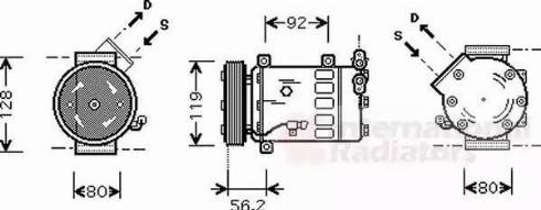 Van Wezel 0900K032 - Compressor, air conditioning autospares.lv