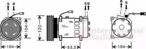 Van Wezel 0900K179 - Compressor, air conditioning autospares.lv