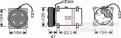 Van Wezel 0900K178 - Compressor, air conditioning autospares.lv