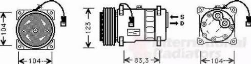 Van Wezel 0900K177 - Compressor, air conditioning autospares.lv