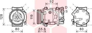 Van Wezel 0900K282 - Compressor, air conditioning autospares.lv