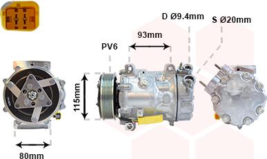 Van Wezel 0901K706 - Compressor, air conditioning autospares.lv