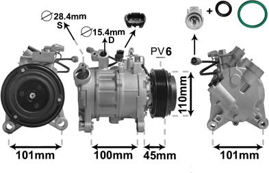 Van Wezel 0600K499 - Compressor, air conditioning autospares.lv