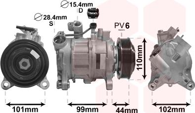 Van Wezel 0600K498 - Compressor, air conditioning autospares.lv