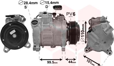 Van Wezel 0600K493 - Compressor, air conditioning autospares.lv