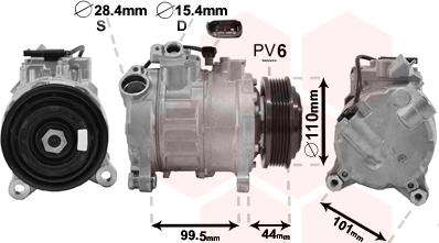 Van Wezel 0600K492 - Compressor, air conditioning autospares.lv