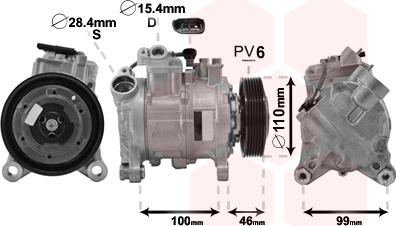 Van Wezel 0600K489 - Compressor, air conditioning autospares.lv