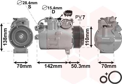 Van Wezel 0600K428 - Compressor, air conditioning autospares.lv