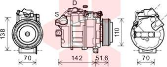 Van Wezel 0600K427 - Compressor, air conditioning autospares.lv