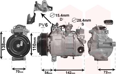 Van Wezel 0600K551 - Compressor, air conditioning autospares.lv