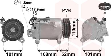 Van Wezel 0600K566 - Compressor, air conditioning autospares.lv