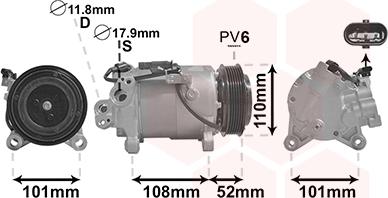 Van Wezel 0600K567 - Compressor, air conditioning autospares.lv