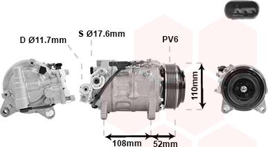 Van Wezel 0600K601 - Compressor, air conditioning autospares.lv