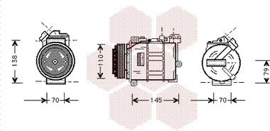 Van Wezel 0600K015 - Compressor, air conditioning autospares.lv