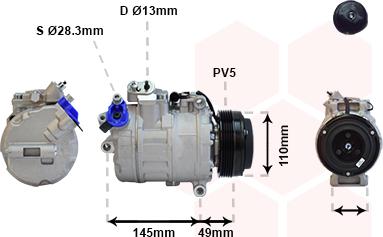 Van Wezel 0600K017 - Compressor, air conditioning autospares.lv