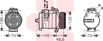 Van Wezel 0600K345 - Compressor, air conditioning autospares.lv