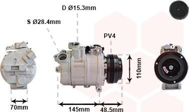 Van Wezel 0600K309 - Compressor, air conditioning autospares.lv