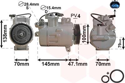 Van Wezel 0600K306 - Compressor, air conditioning autospares.lv