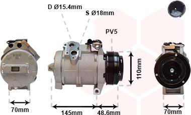 Van Wezel 0600K334 - Compressor, air conditioning autospares.lv