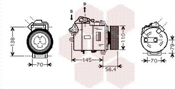 Van Wezel 0600K330 - Compressor, air conditioning autospares.lv