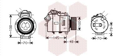 Van Wezel 0600K328 - Compressor, air conditioning autospares.lv