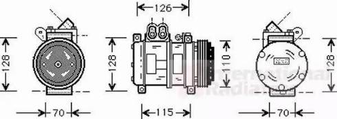 Van Wezel 0600K229 - Compressor, air conditioning autospares.lv