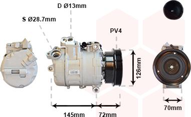 Van Wezel 0600K226 - Compressor, air conditioning autospares.lv