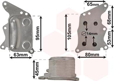 Van Wezel 06013729 - Oil Cooler, engine oil autospares.lv