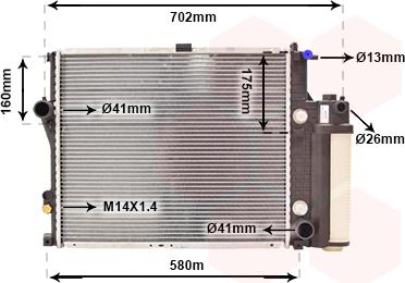 Van Wezel 06012711 - Radiator, engine cooling autospares.lv