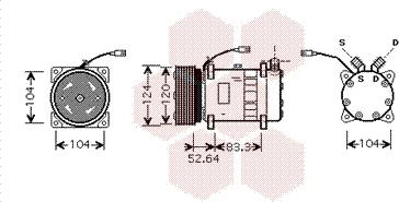 Van Wezel 0100K095 - Compressor, air conditioning autospares.lv