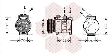 Van Wezel 0100K016 - Compressor, air conditioning autospares.lv