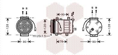 Van Wezel 0100K010 - Compressor, air conditioning autospares.lv