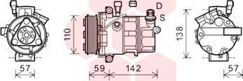 Van Wezel 0100K127 - Compressor, air conditioning autospares.lv