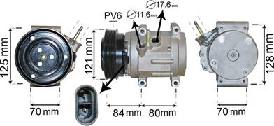 Van Wezel 0800K037 - Compressor, air conditioning autospares.lv